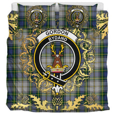 Gordon Dress 04 Tartan Crest Bedding Set - Golden Thistle Style