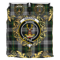 Gordon Dress 07 Tartan Crest Bedding Set - Golden Thistle Style