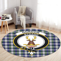 Gordon Dress Modern Tartan Crest Round Rug