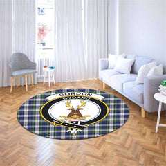 Gordon Dress Modern Tartan Crest Round Rug
