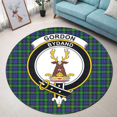 Gordon Modern Tartan Crest Round Rug