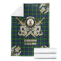 Gordon Modern Tartan Gold Courage Symbol Blanket