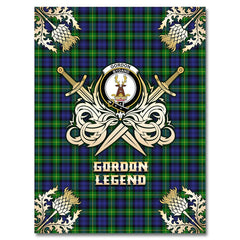 Gordon Modern Tartan Gold Courage Symbol Blanket