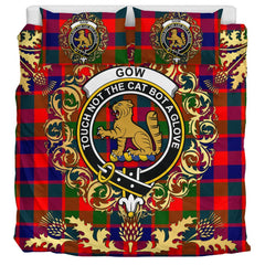 Gow of McGouan Tartan Crest Bedding Set - Golden Thistle Style