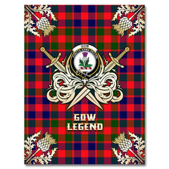 Gow of Skeoch Tartan Gold Courage Symbol Blanket