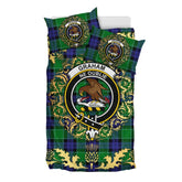 Graham of Menteith Modern Tartan Crest Bedding Set - Golden Thistle Style
