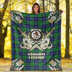 Graham of Menteith Modern Tartan Gold Courage Symbol Blanket