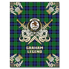 Graham of Menteith Modern Tartan Gold Courage Symbol Blanket