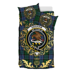 Graham of Montrose 01 Tartan Crest Bedding Set - Golden Thistle Style