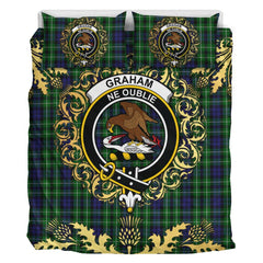 Graham of Montrose 02 Tartan Crest Bedding Set - Golden Thistle Style