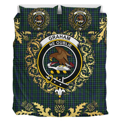 Graham of Montrose 03 Tartan Crest Bedding Set - Golden Thistle Style