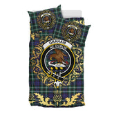 Graham of Montrose Modern Tartan Crest Bedding Set - Golden Thistle Style