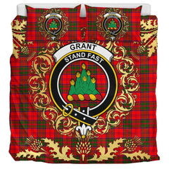 Grant Modern Tartan Crest Bedding Set - Golden Thistle Style