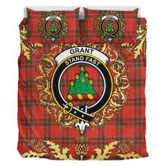 Grant Weathered Tartan Crest Bedding Set - Golden Thistle Style
