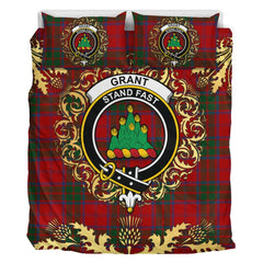 Grant (Vestiarium Scoticum) Tartan Crest Bedding Set - Golden Thistle Style