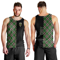 Gray Hunting Tartan Crest Men's Tank Top - Cross Style