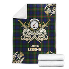 Gunn Modern Tartan Gold Courage Symbol Blanket