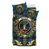 Guthrie Tartan Crest Bedding Set - Golden Thistle Style
