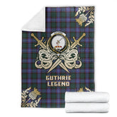 Guthrie Modern Tartan Gold Courage Symbol Blanket