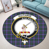 Guthrie Modern Tartan Crest Round Rug