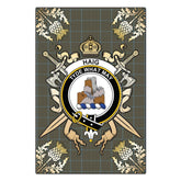 Haig Tartan Crest Black Garden Flag - Gold Thistle Style