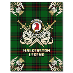 Halkerston Tartan Gold Courage Symbol Blanket