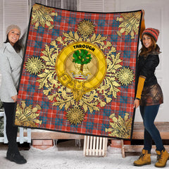 Hamilton Ancient Tartan Crest Premium Quilt - Gold Thistle Style