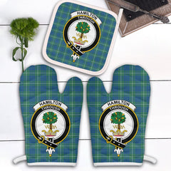Hamilton Hunting Ancient Tartan Crest Oven Mitt And Pot Holder (2 Oven Mitts + 1 Pot Holder)