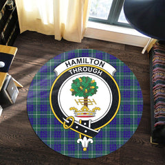 Hamilton Hunting Modern Tartan Crest Round Rug