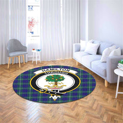 Hamilton Hunting Modern Tartan Crest Round Rug