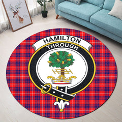 Hamilton Modern Tartan Crest Round Rug