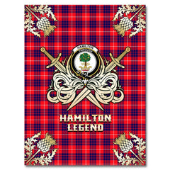 Hamilton Modern Tartan Gold Courage Symbol Blanket
