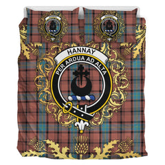 Hannay Dress Tartan Crest Bedding Set - Golden Thistle Style