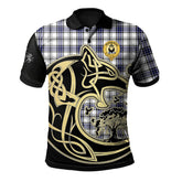 Hannay Modern Tartan Polo Shirt Viking Wolf