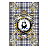 Hannay Modern Tartan Crest Black Garden Flag - Gold Thistle Style