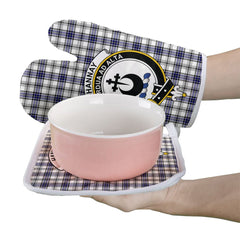 Hannay Modern Tartan Crest Oven Mitt And Pot Holder (2 Oven Mitts + 1 Pot Holder)