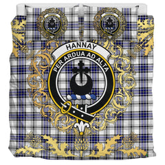 Hannay Modern Tartan Crest Bedding Set - Golden Thistle Style