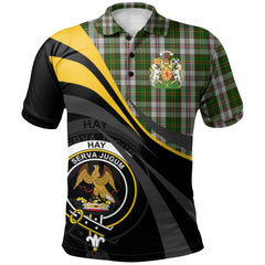 Hay White Dress Tartan Polo Shirt - Royal Coat Of Arms Style