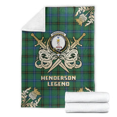 Henderson Ancient Tartan Gold Courage Symbol Blanket
