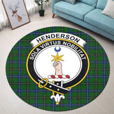 Henderson Modern Tartan Crest Round Rug