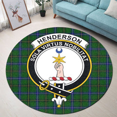 Henderson Modern Tartan Crest Round Rug