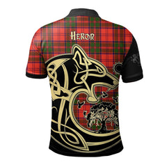 Heron Tartan Polo Shirt Viking Wolf
