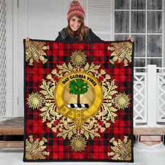 Hogg Tartan Crest Premium Quilt - Gold Thistle Style