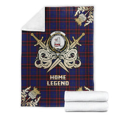 Home Modern Tartan Gold Courage Symbol Blanket