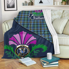 Hope Tartan Crest Premium Blanket - Thistle Style