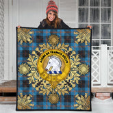 Horsburgh Tartan Crest Premium Quilt - Gold Thistle Style