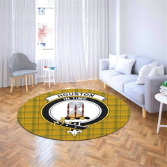Houston Tartan Crest Round Rug