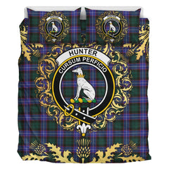 Hunter Modern Tartan Crest Bedding Set - Golden Thistle Style