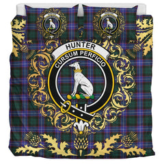 Hunter Modern Tartan Crest Bedding Set - Golden Thistle Style