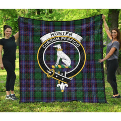 Hunter of Peebleshire Tartan Crest Quilt